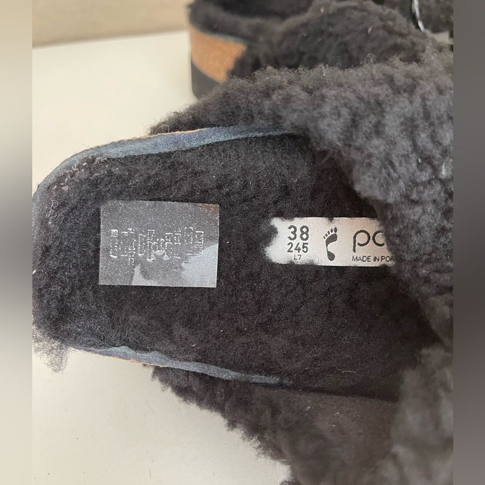 Birkenstock Papillio Arizona Big Buckle Teddy Shearling Slide Sandal 38/7-7.5 - Picture 9 of 15
